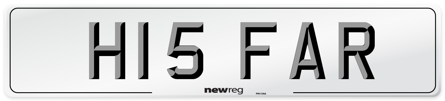 H15 FAR Number Plate from New Reg